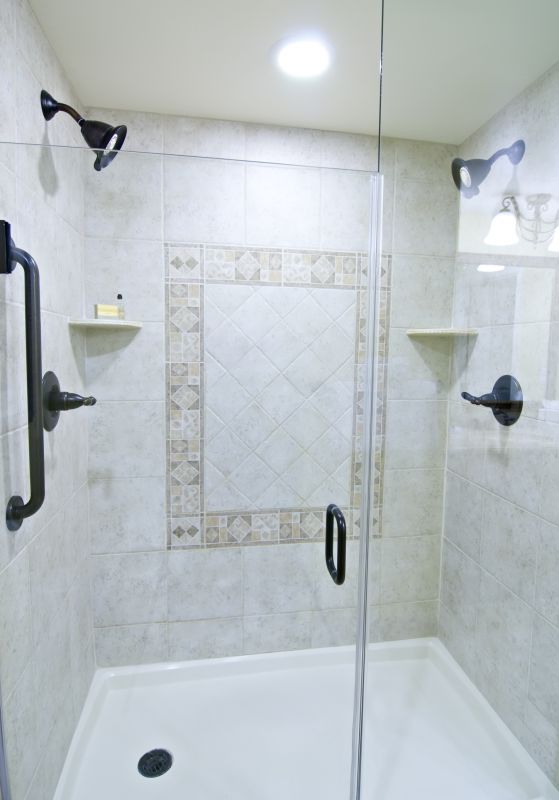 Stylish Shower with Glass Panel